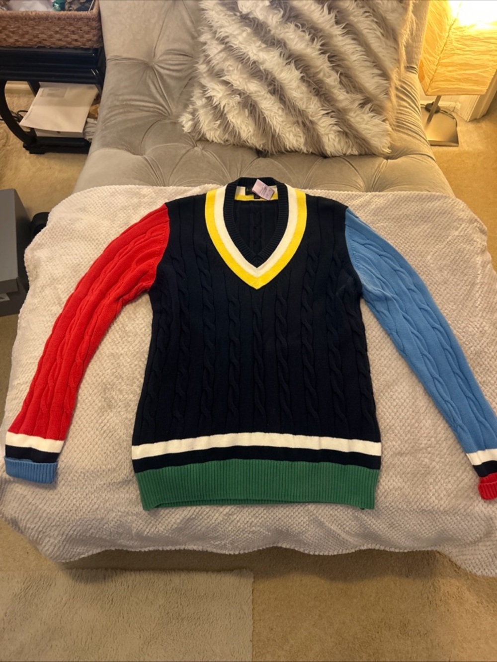 Brooks Brothers Supima Cotton Cable Fun Tennis Sweater